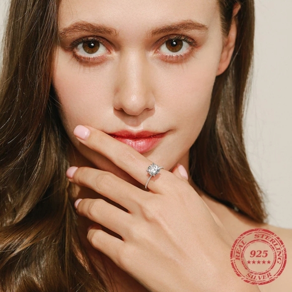 Solid 925 Sterling Silver 3Ct Diamond Ring - Picture 10 of 16